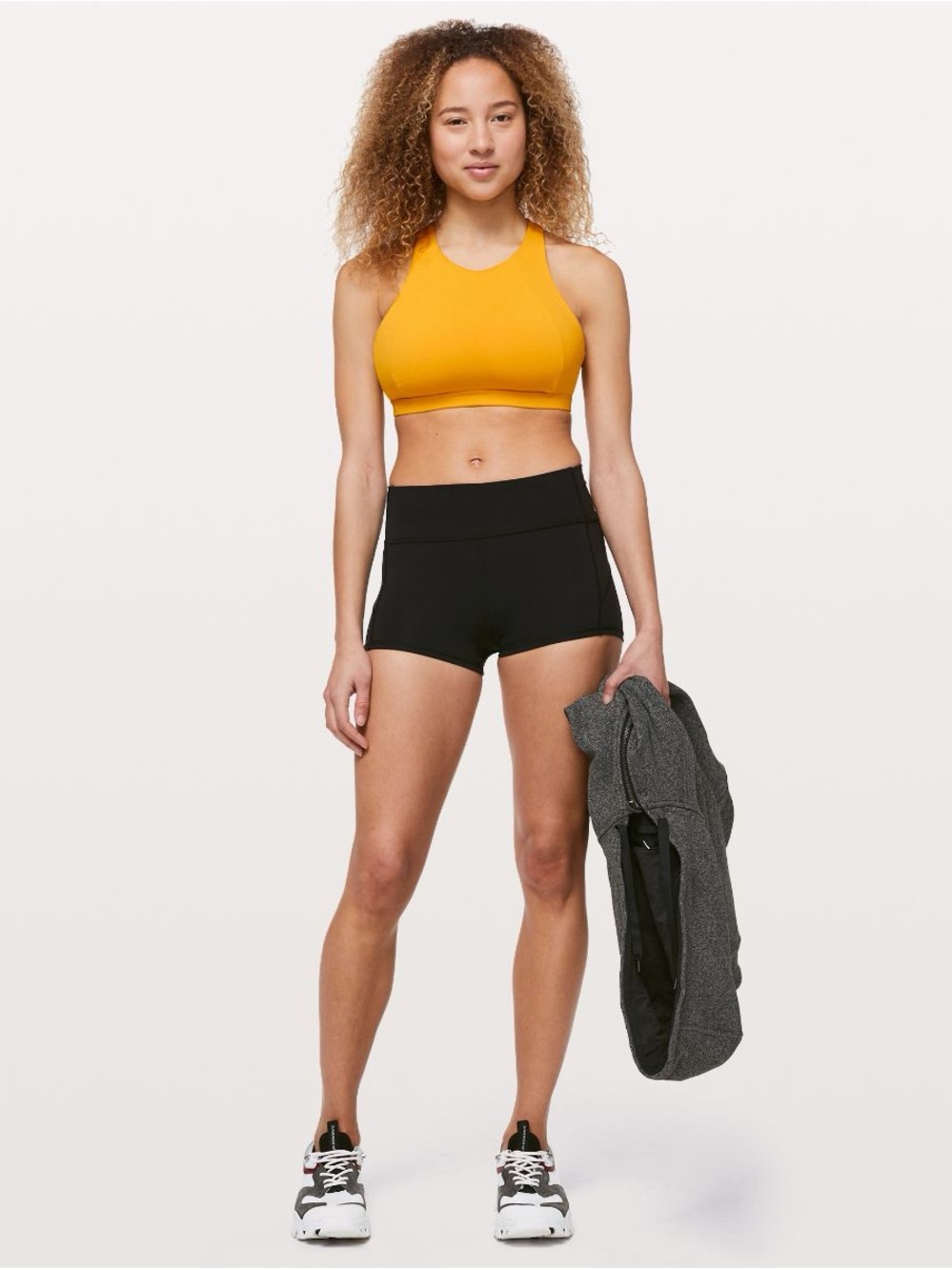 Lululemon Free To Be Serene Sports Bra Highneck Mustard Yellow Sz 4